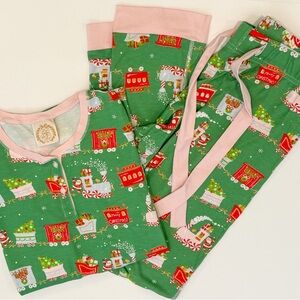 The Beaufort Bonnet Company Green and Pink Women’s Christmas Pajama Set